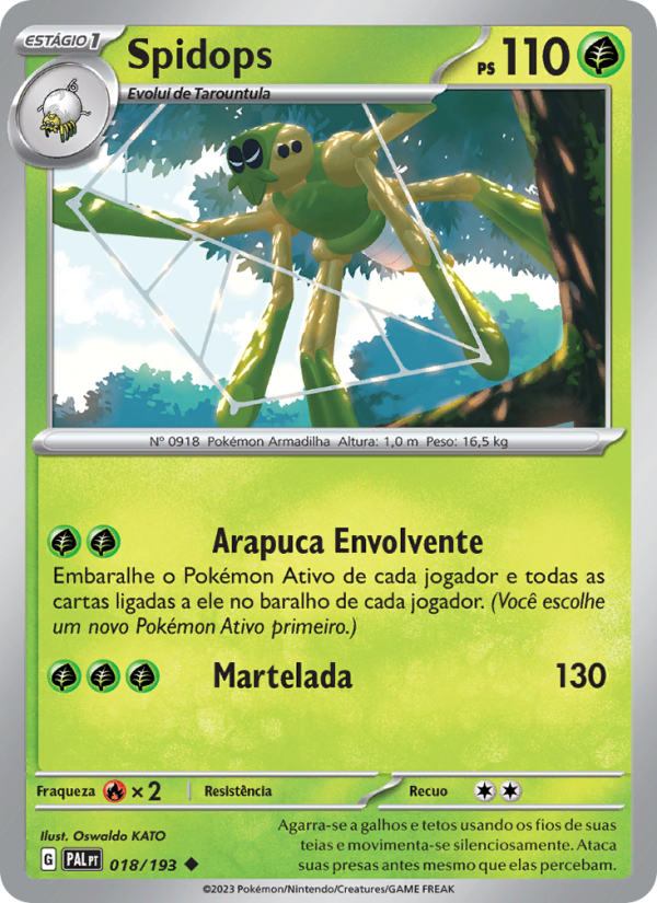 Spidops 018 — Evoluções em Paldea (Portuguese Pokémon TCG card)