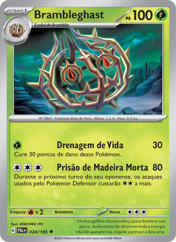 Brambleghast 024 — Evoluções em Paldea (Portuguese Pokémon TCG card)