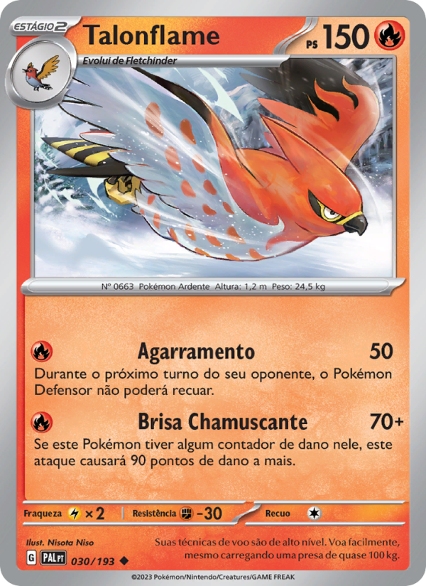 Talonflame 030 — Evoluções em Paldea (Portuguese Pokémon TCG card)