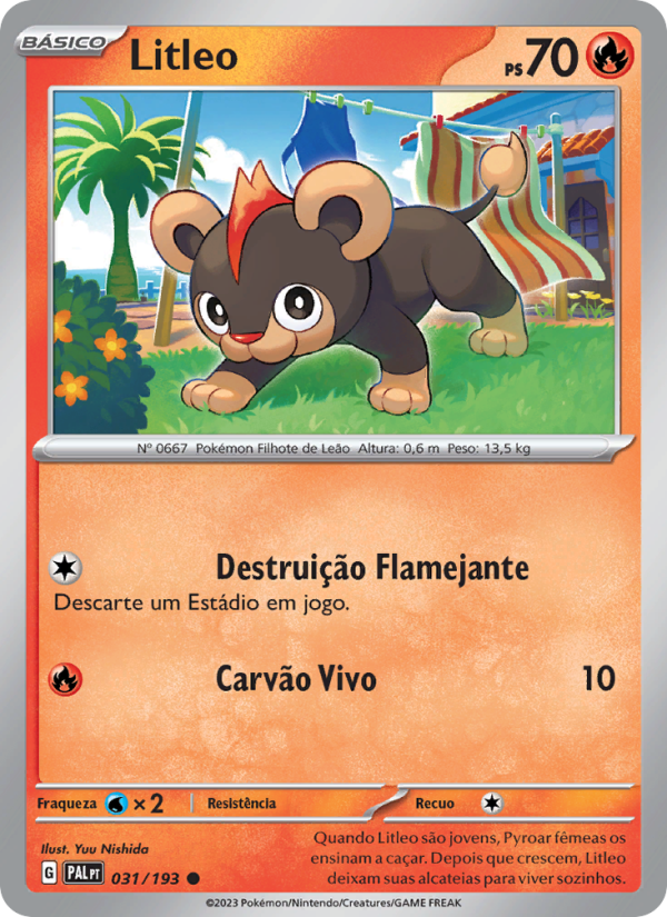 Litleo 031 — Evoluções em Paldea (Portuguese Pokémon TCG card)