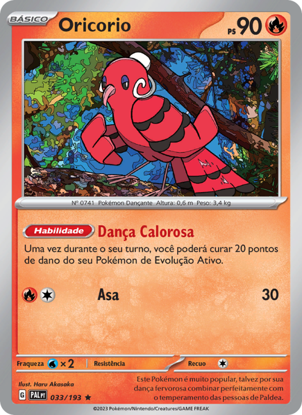 Oricorio 033 — Paldea Evolved (Portuguese Pokémon TCG card)