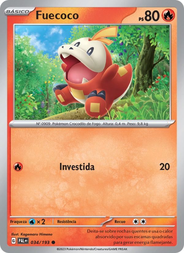 Fuecoco 034 — Paldea Evolved (Portuguese Pokémon TCG card)