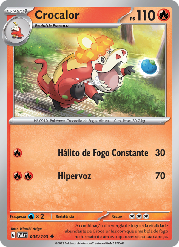Crocalor 036 — Paldea Evolved (Portuguese Pokémon TCG card)