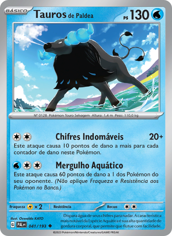 Tauros de Paldea 041 — Evoluções em Paldea (Portuguese Pokémon TCG card)