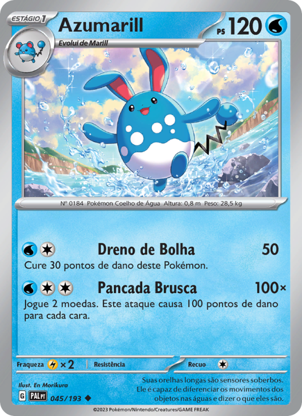 Azumarill 045 — Evoluções em Paldea (Portuguese Pokémon TCG card)