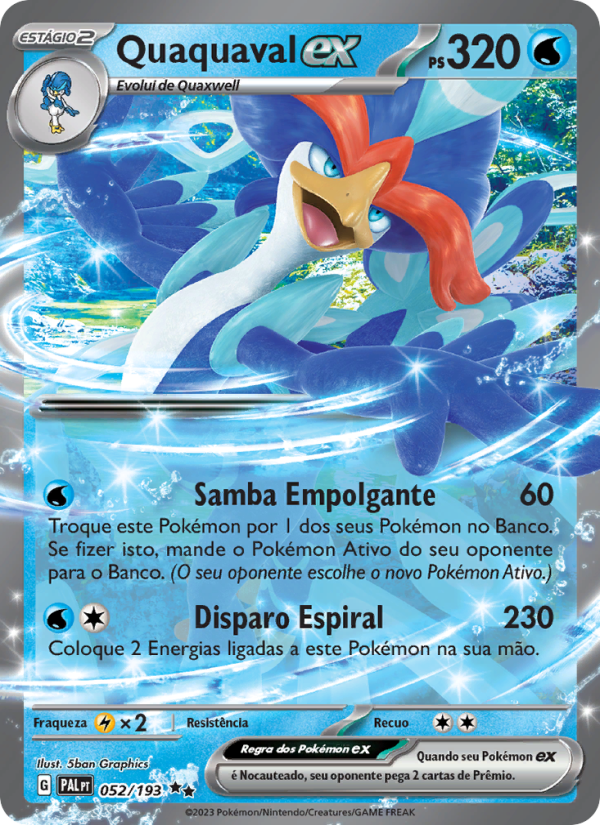 Quaquaval ex 052 — Paldea Evolved (Portuguese Pokémon TCG card)