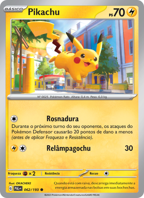 Pikachu 062 — Evoluções em Paldea (Portuguese Pokémon TCG card)