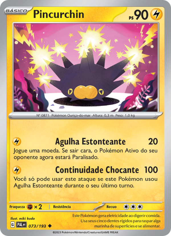 Pincurchin 073 — Evoluções em Paldea (Portuguese Pokémon TCG card)