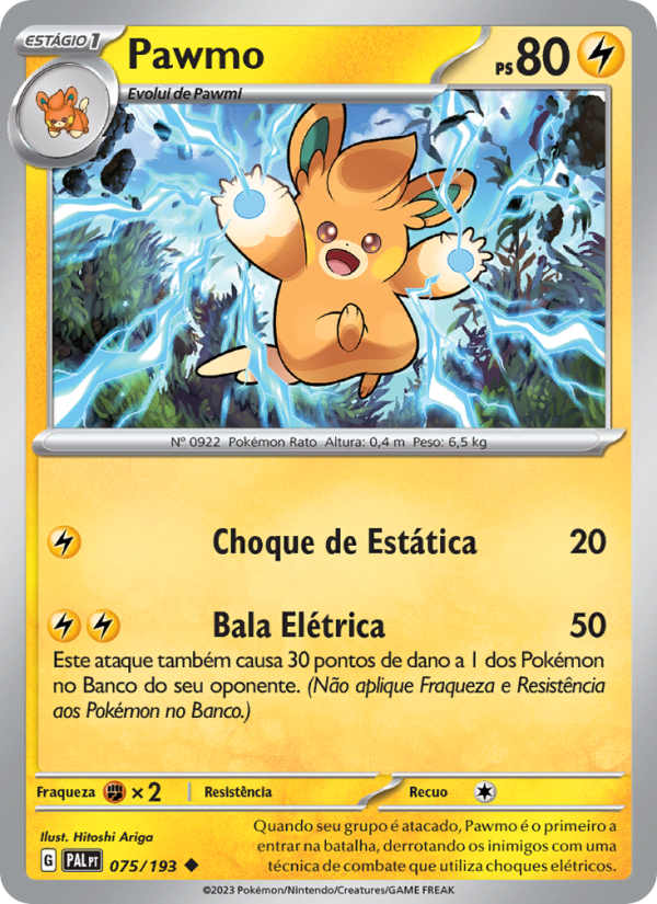 Pawmo 075 — Evoluções em Paldea (Portuguese Pokémon TCG card)