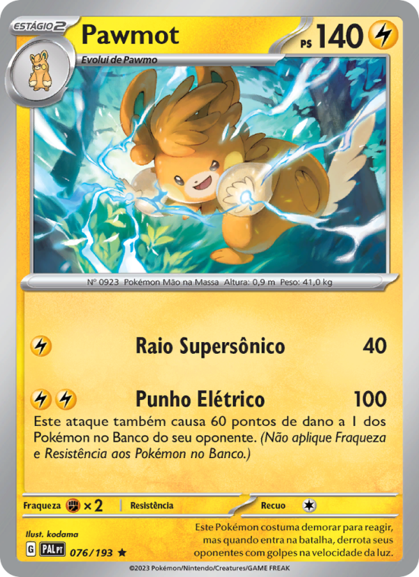 Pawmot 076 — Evoluções em Paldea (Portuguese Pokémon TCG card)
