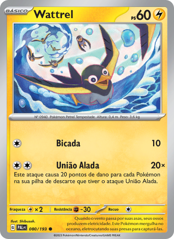 Wattrel 080 — Evoluções em Paldea (Portuguese Pokémon TCG card)