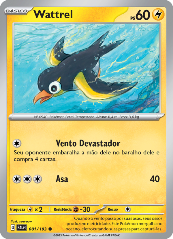 Wattrel 081 — Evoluções em Paldea (Portuguese Pokémon TCG card)