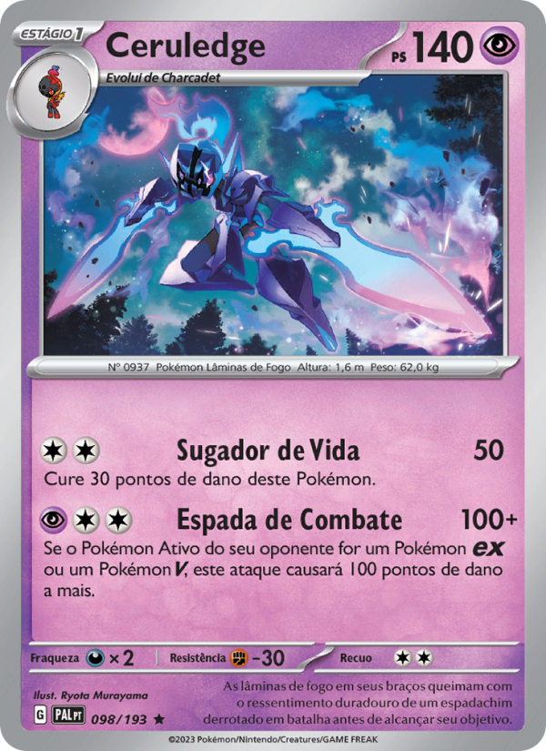 Ceruledge 098 — Paldea Evolved (Portuguese Pokémon TCG card)