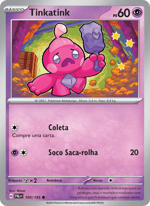 Tinkatink 100 — Evoluções em Paldea (Portuguese Pokémon TCG card)