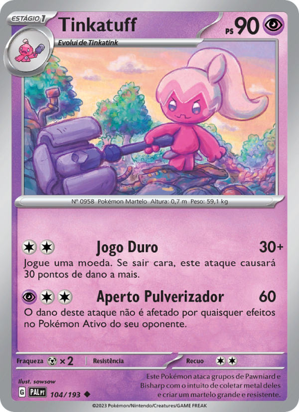 Tinkatuff 104 — Paldea Evolved (Portuguese Pokémon TCG card)