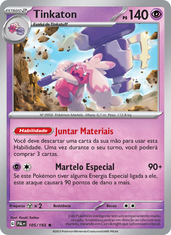 Tinkaton 105 — Paldea Evolved (Portuguese Pokémon TCG card)
