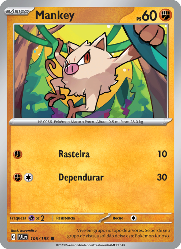 Mankey 106 — Evoluções em Paldea (Portuguese Pokémon TCG card)