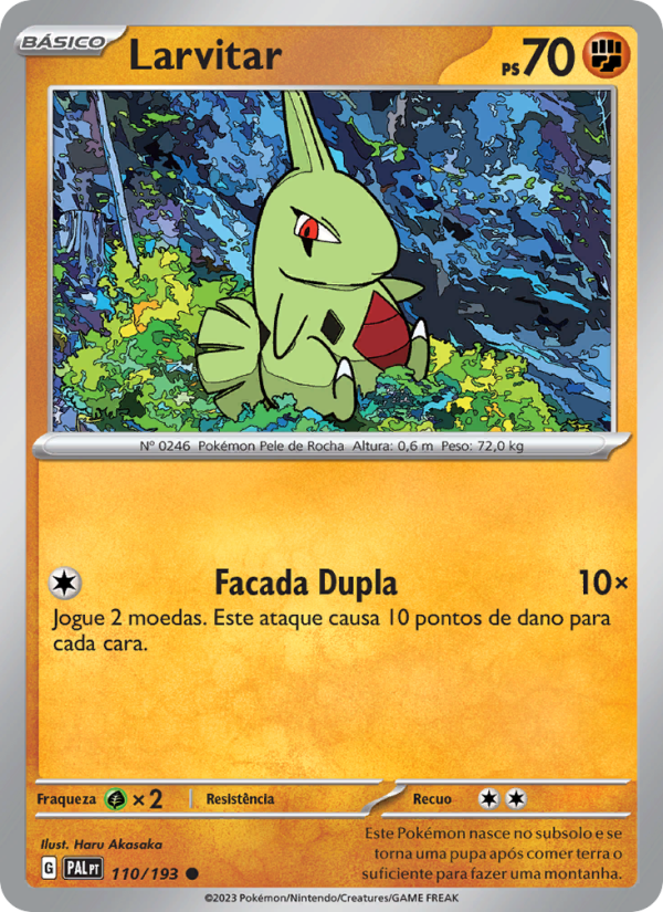 Larvitar 110 — Evoluções em Paldea (Portuguese Pokémon TCG card)