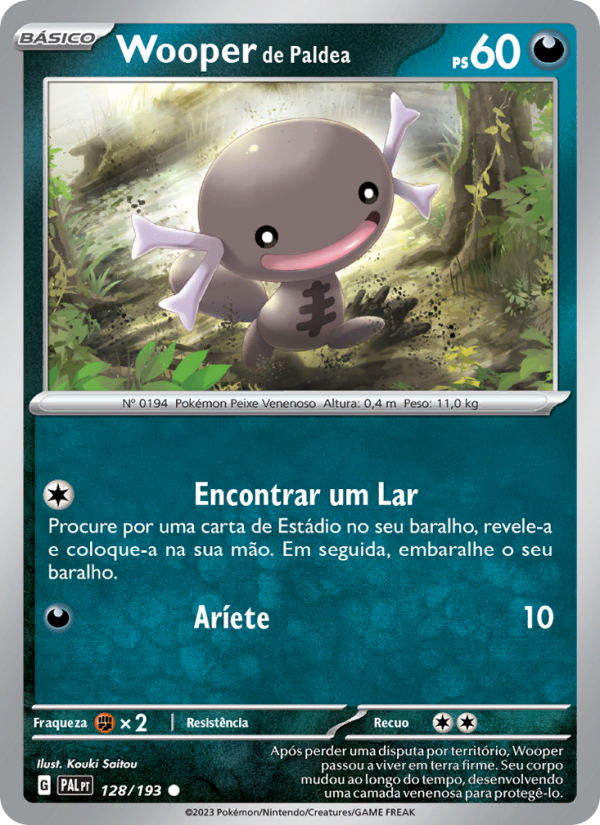 Wooper de Paldea 128 — Evoluções em Paldea (Portuguese Pokémon TCG card)