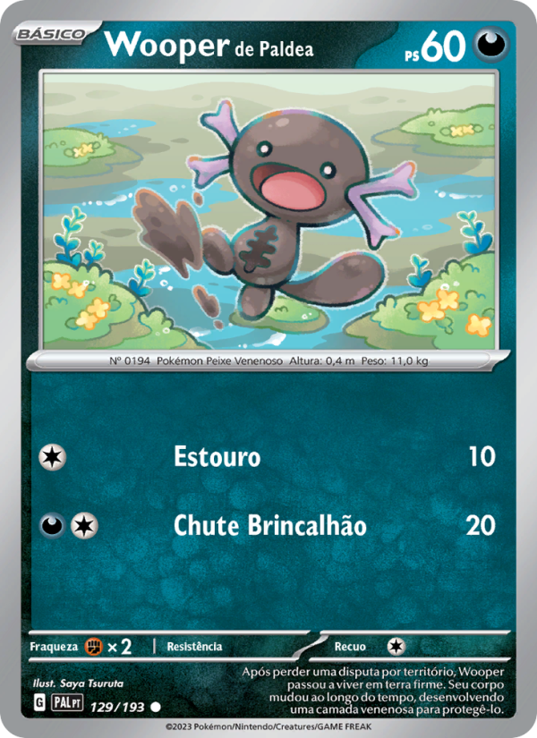 Wooper de Paldea 129 — Evoluções em Paldea (Portuguese Pokémon TCG card)