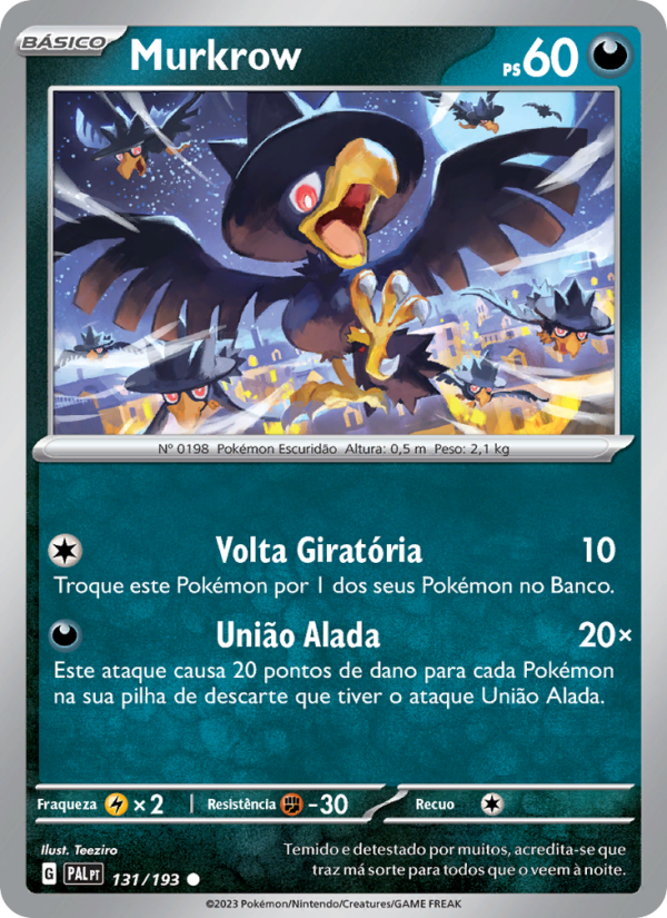 Murkrow 131 — Evoluções em Paldea (Portuguese Pokémon TCG card)