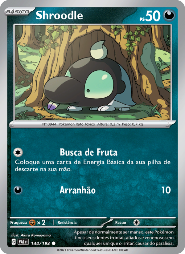 Shroodle 144 — Evoluções em Paldea (Portuguese Pokémon TCG card)