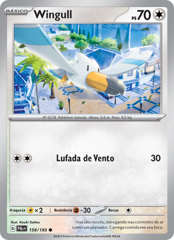 Wingull 158 — Evoluções em Paldea (Portuguese Pokémon TCG card)