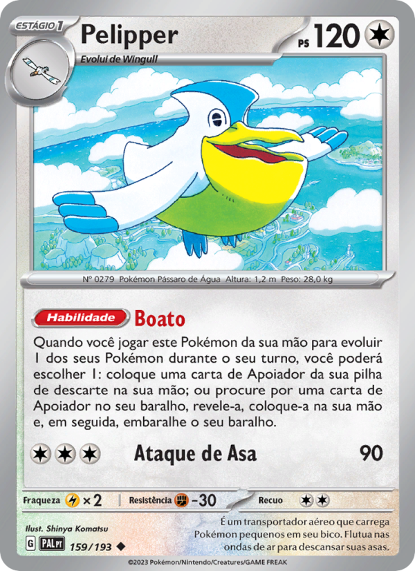 Pelipper 159 — Evoluções em Paldea (Portuguese Pokémon TCG card)