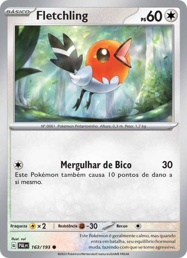 Fletchling 163 — Evoluções em Paldea (Portuguese Pokémon TCG card)