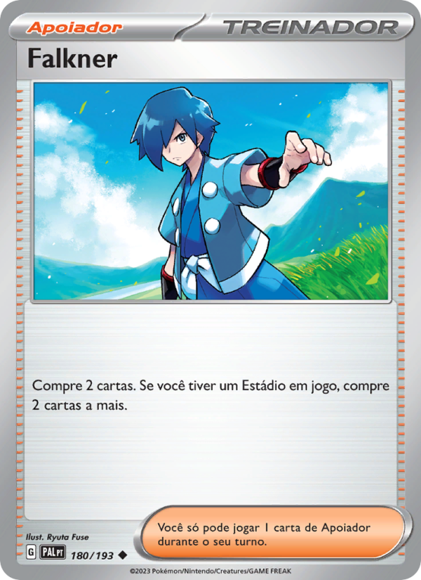 Falkner 180 — Evoluções em Paldea (Portuguese Pokémon TCG card)