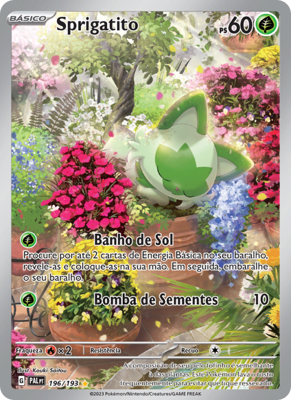 Sprigatito 196 — Evoluções em Paldea (Portuguese Pokémon TCG card)