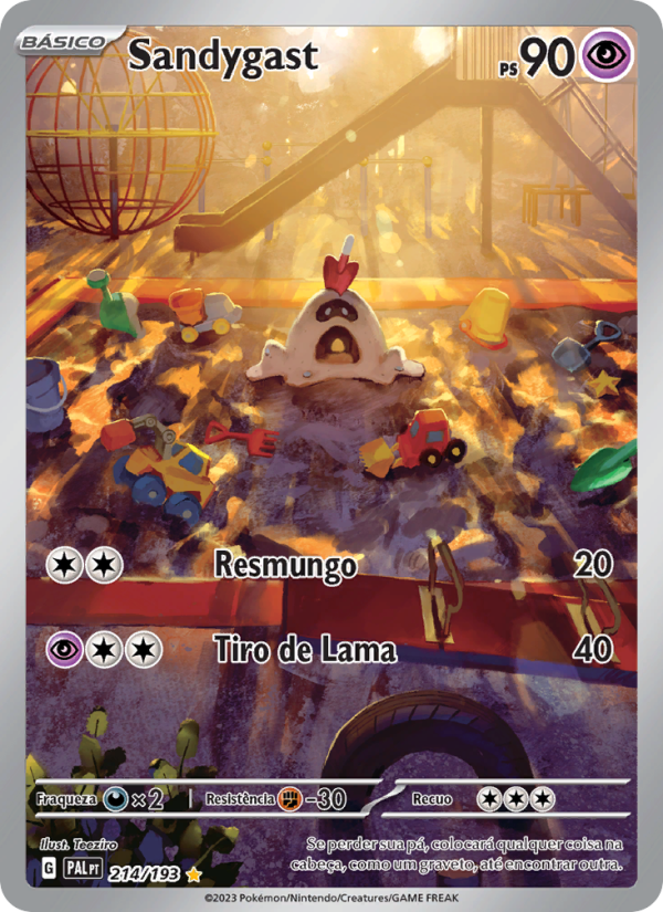 Sandygast 214 — Evoluções em Paldea (Portuguese Pokémon TCG card)
