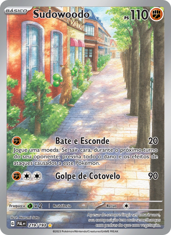 Sudowoodo 219 — Evoluções em Paldea (Portuguese Pokémon TCG card)