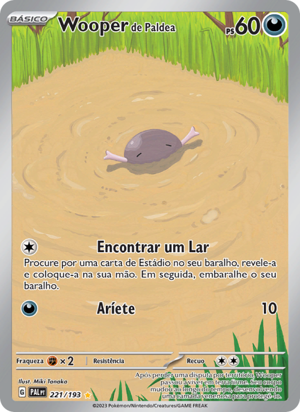 Wooper de Paldea 221 — Evoluções em Paldea (Portuguese Pokémon TCG card)