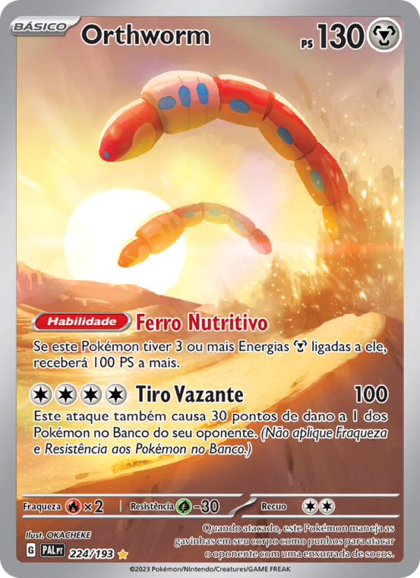 Orthworm 224 — Evoluções em Paldea (Portuguese Pokémon TCG card)