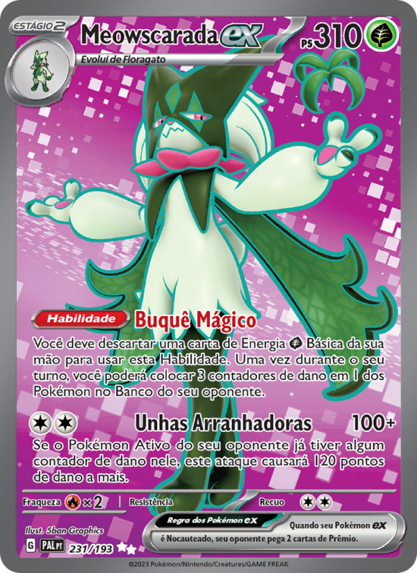 Meowscarada ex 231 — Evoluções em Paldea (Portuguese Pokémon TCG card)