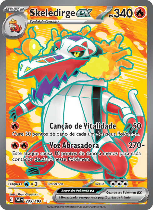 Skeledirge ex 233 — Evoluções em Paldea (Portuguese Pokémon TCG card)