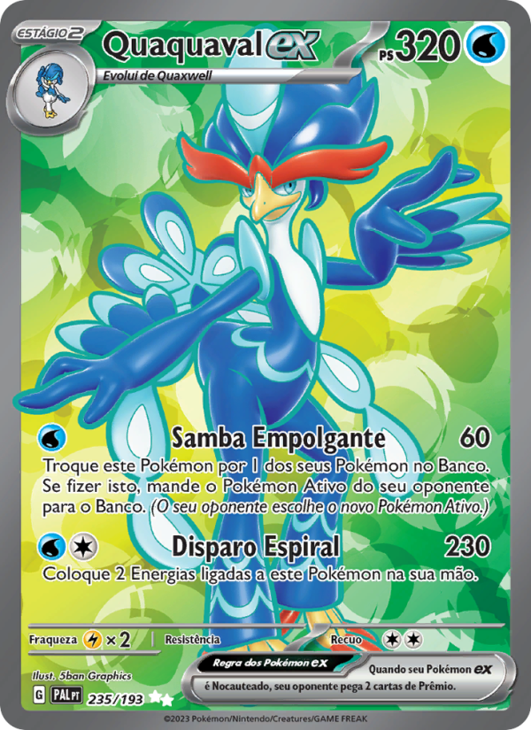 Quaquaval ex 235 — Paldea Evolved (Portuguese Pokémon TCG card)