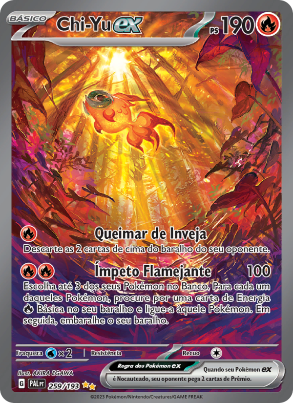 Chi-Yu ex 259 — Evoluções em Paldea (Portuguese Pokémon TCG card)