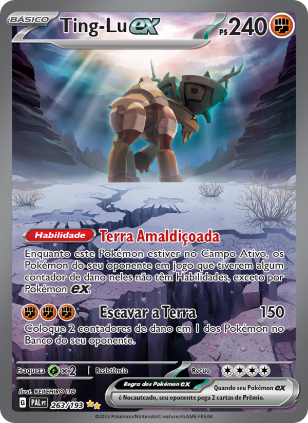 Ting-Lu ex 263 — Evoluções em Paldea (Portuguese Pokémon TCG card)