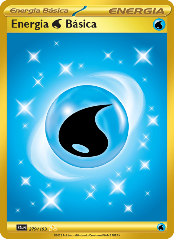 Energia Water Básica 279 — Paldea Evolved (Portuguese Pokémon TCG card)