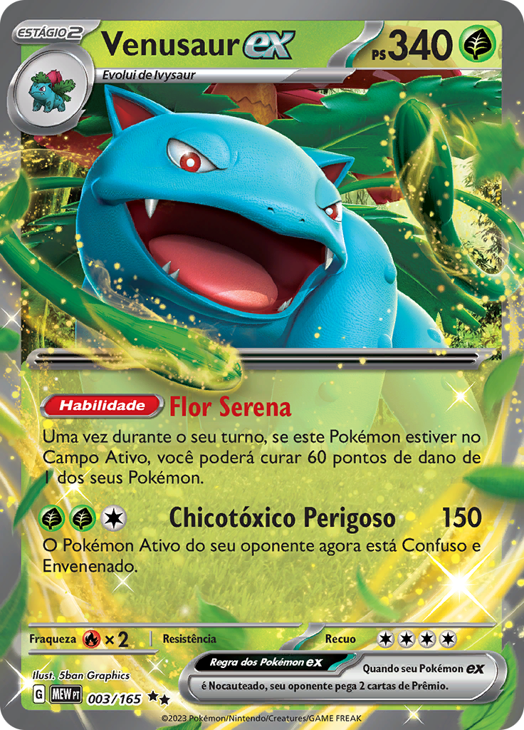 Venusaur ex 003 — 151 (Portuguese Pokémon TCG card)
