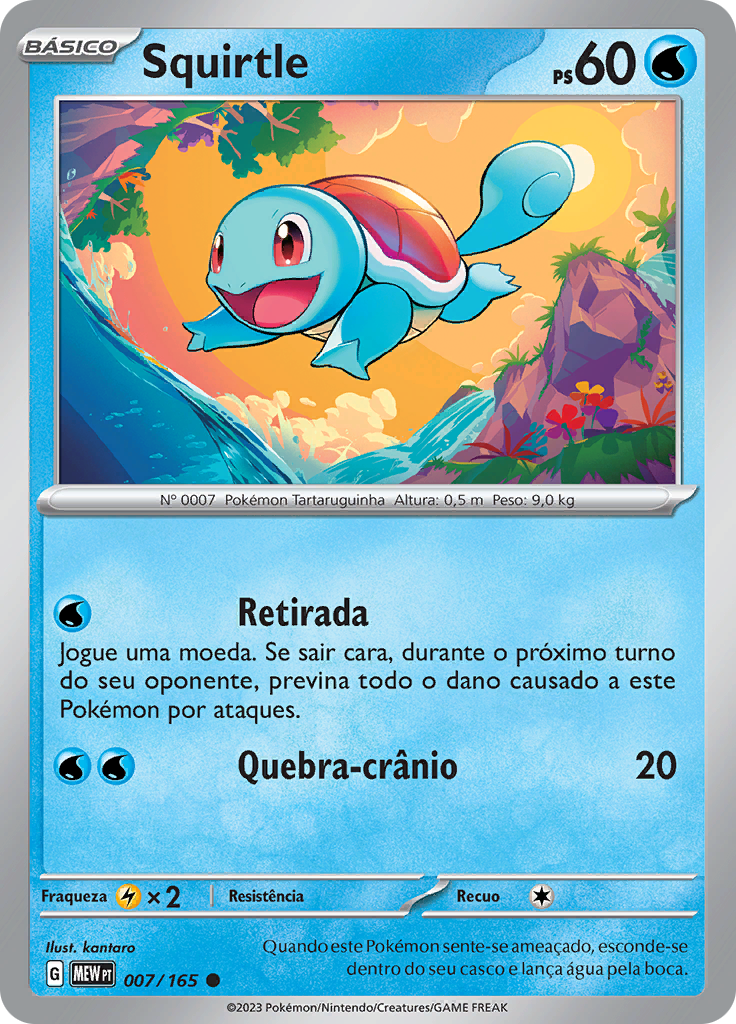 Squirtle 007 — 151 (Portuguese Pokémon TCG card)