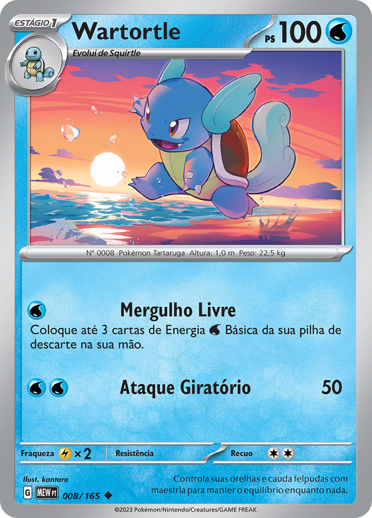 Wartortle 008 — 151 (Portuguese Pokémon TCG card)