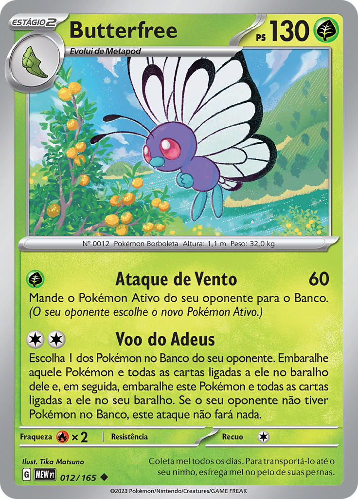 Butterfree 012 — 151 (Portuguese Pokémon TCG card)