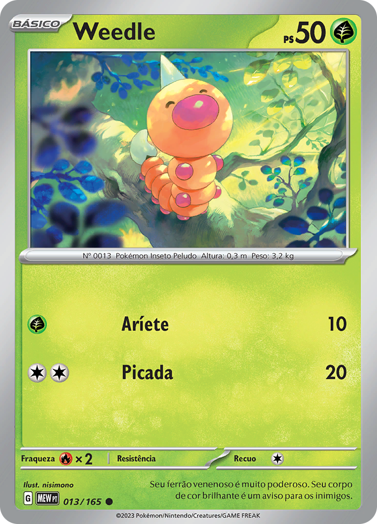 Weedle 013 — 151 (Portuguese Pokémon TCG card)