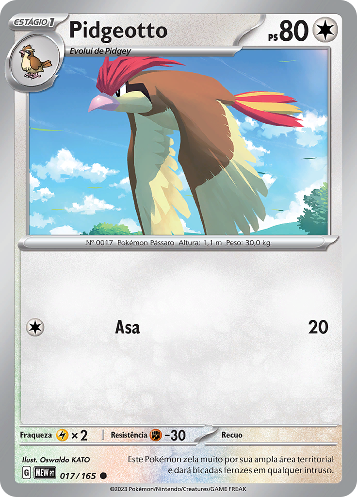 Pidgeotto 017 — 151 (Portuguese Pokémon TCG card)