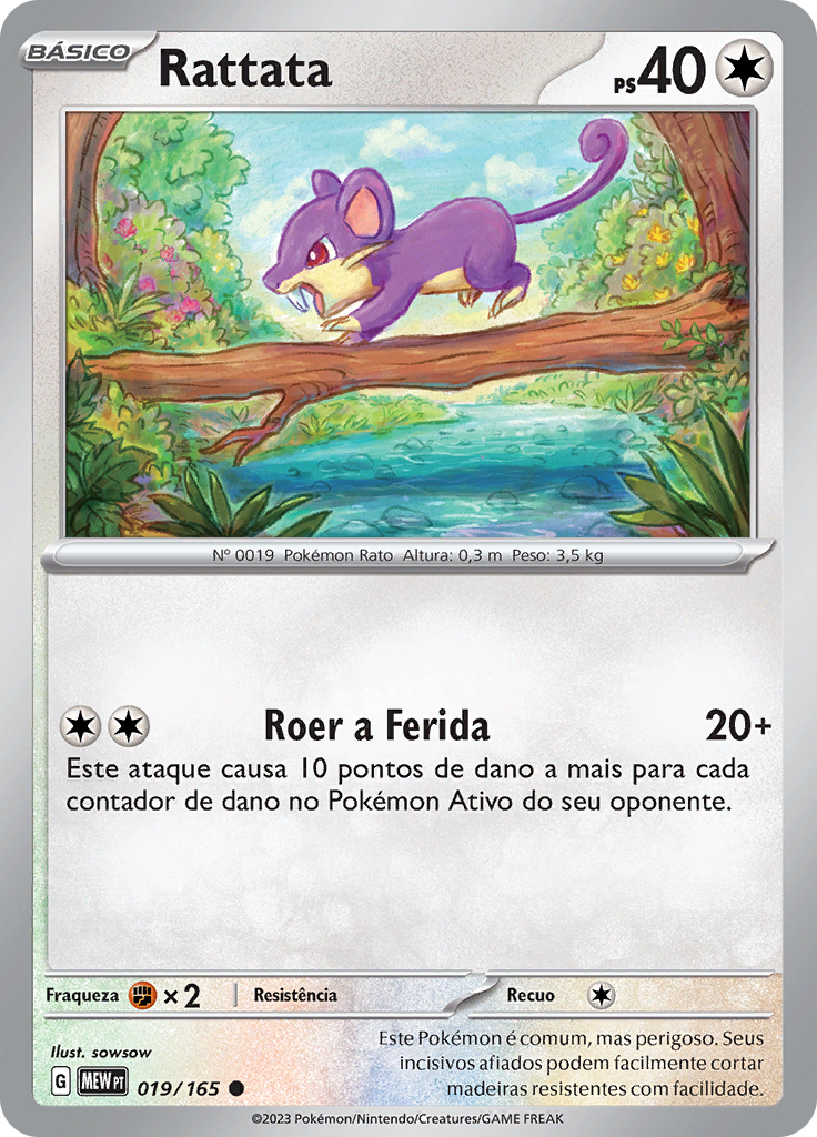 Rattata 019 — 151 (Portuguese Pokémon TCG card)