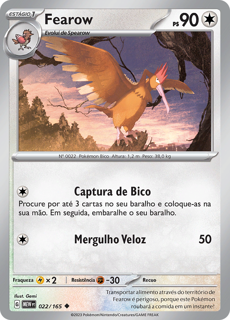 Fearow 022 — 151 (Portuguese Pokémon TCG card)
