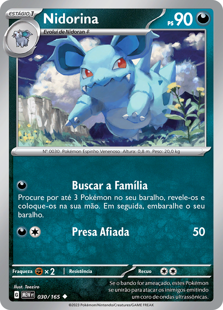 Nidorina 030 — 151 (Portuguese Pokémon TCG card)